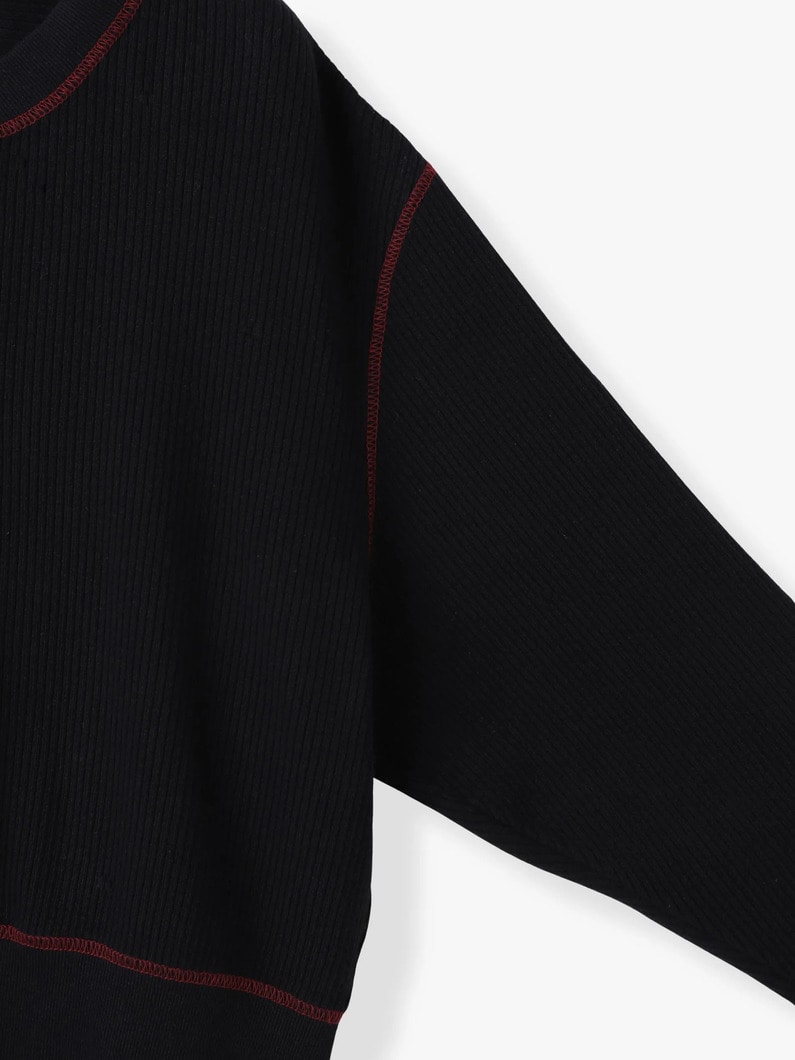 リブカット カーディガン（ブラック/アイボリー） 詳細画像 ivory 2