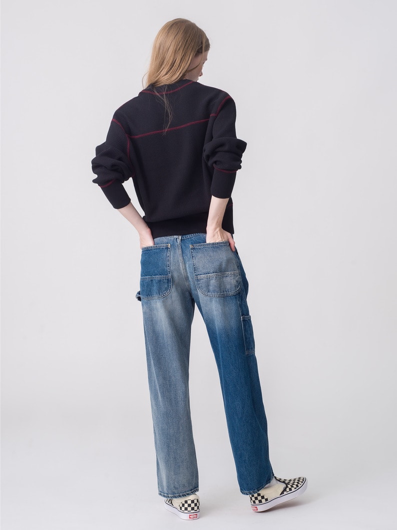 リブカット カーディガン（ブラック/アイボリー） 詳細画像 black 4