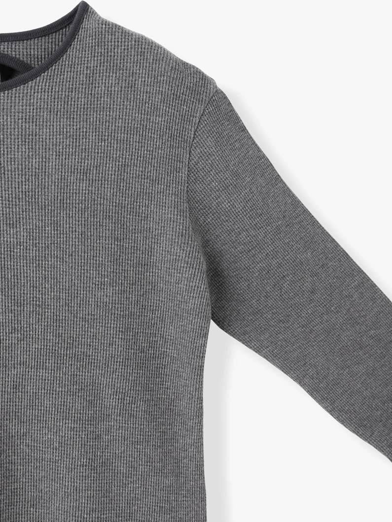 ワッフル バックリボン プルオーバー（チャコールグレー/ホワイト） 詳細画像 charcoal gray 2