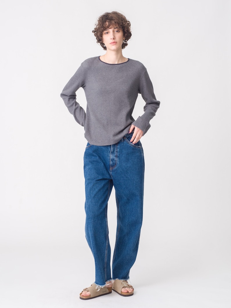 ワッフル バックリボン プルオーバー（チャコールグレー/ホワイト） 詳細画像 charcoal gray 3