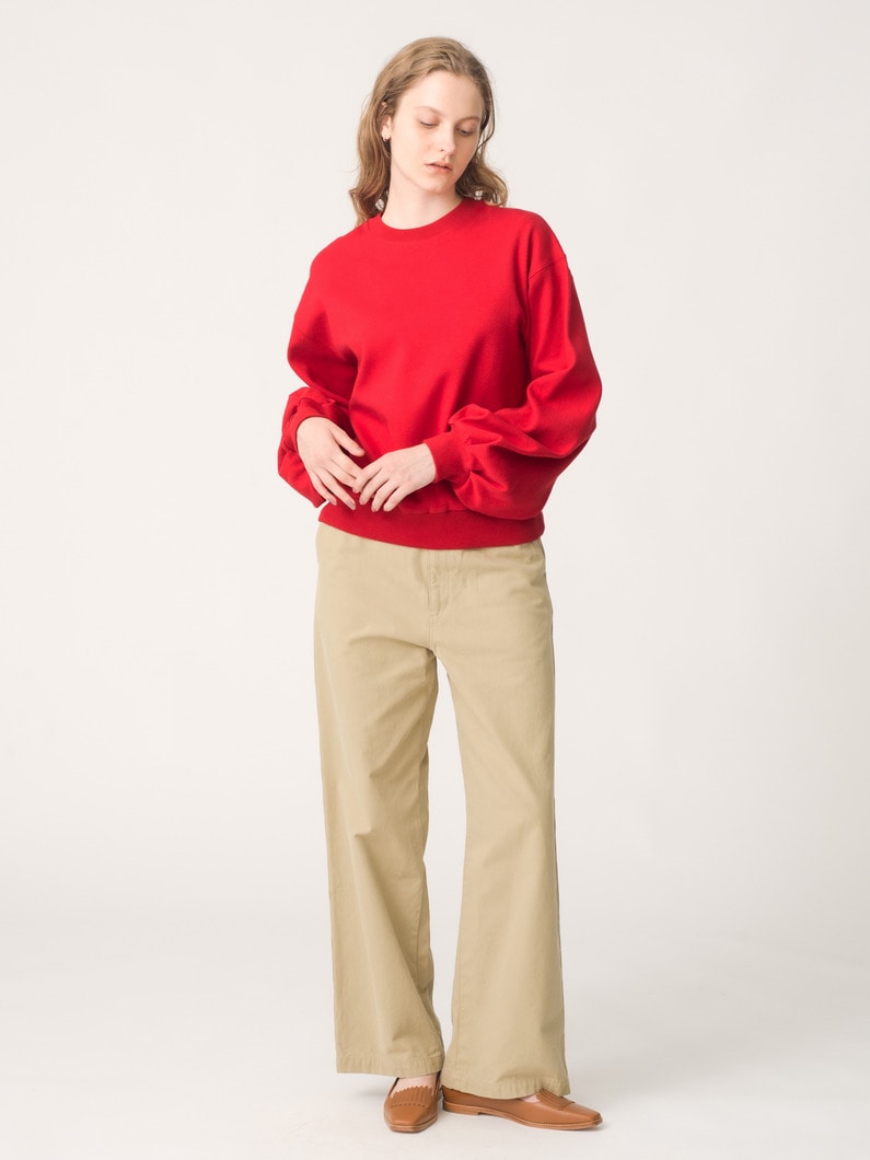 ベアポンチ バルーンスリーブ プルオーバー（チャコールグレー/レッド） 詳細画像 red 2