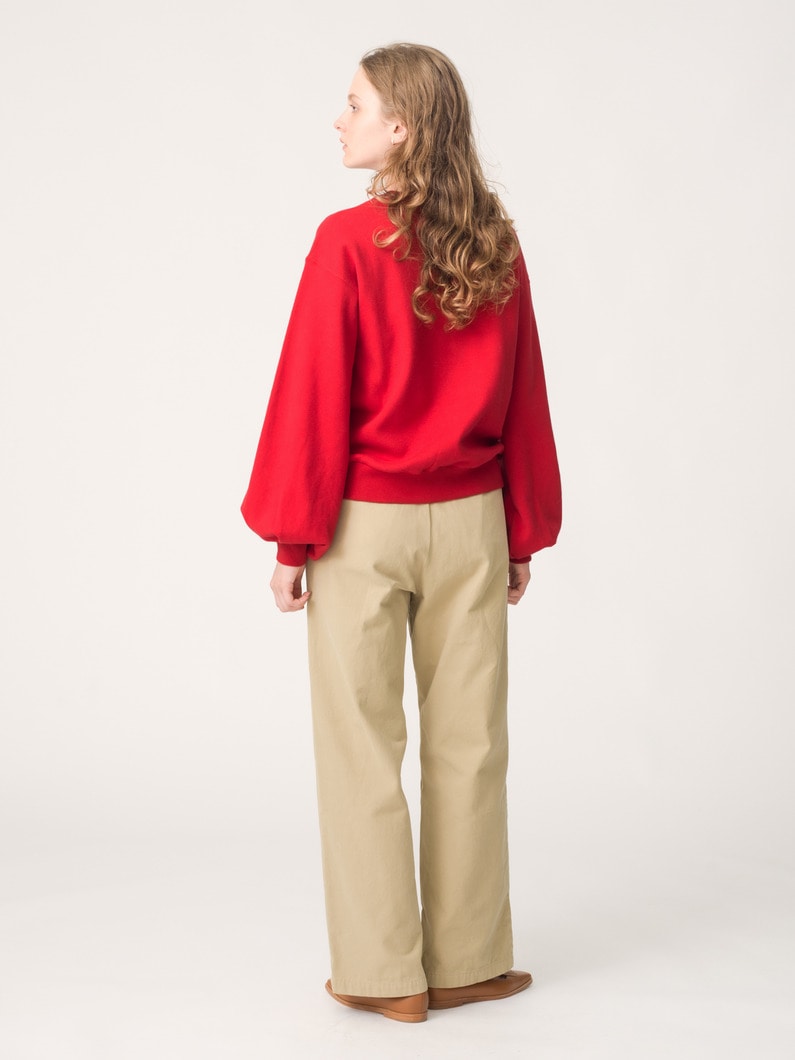 ベアポンチ バルーンスリーブ プルオーバー（チャコールグレー/レッド） 詳細画像 red 3