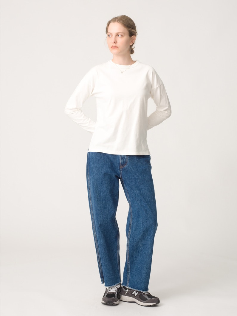 コンビニエント ロングスリーブティー（ホワイト/トップグレー/ブラック） 詳細画像 white 2