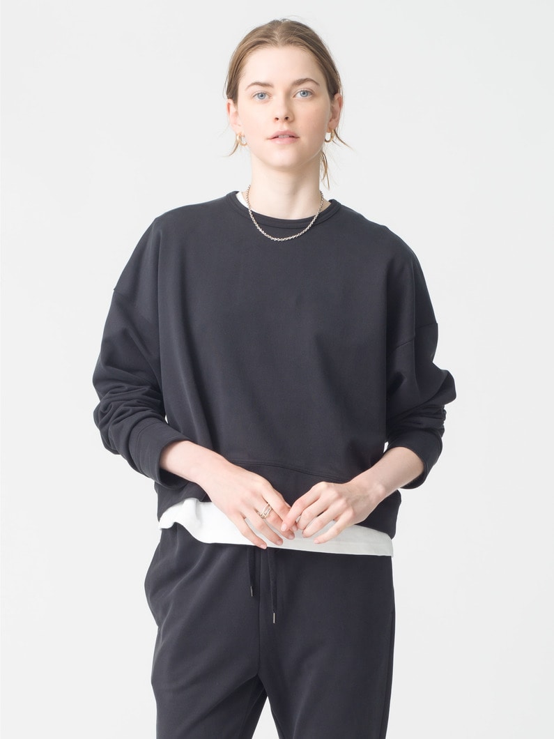 コットンキュプラ スウェットトップ 詳細画像 black