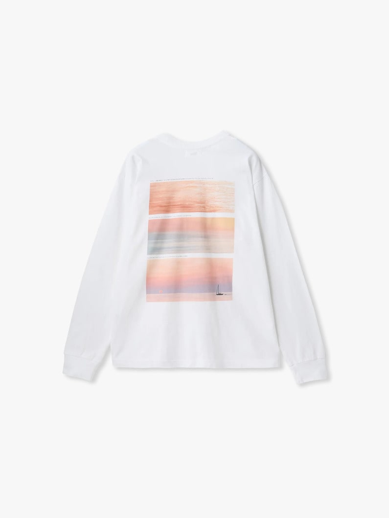 サンセットプリント ロングスリーブティー（オフホワイト/トップグレー） 詳細画像 off white 1