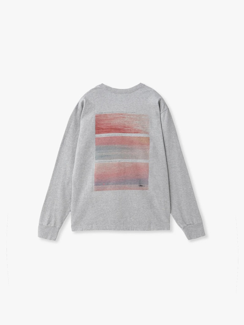 サンセットプリント ロングスリーブティー（オフホワイト/トップグレー） 詳細画像 top gray 2