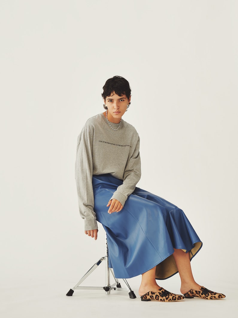 サンセットプリント ロングスリーブティー（オフホワイト/トップグレー） 詳細画像 top gray 3