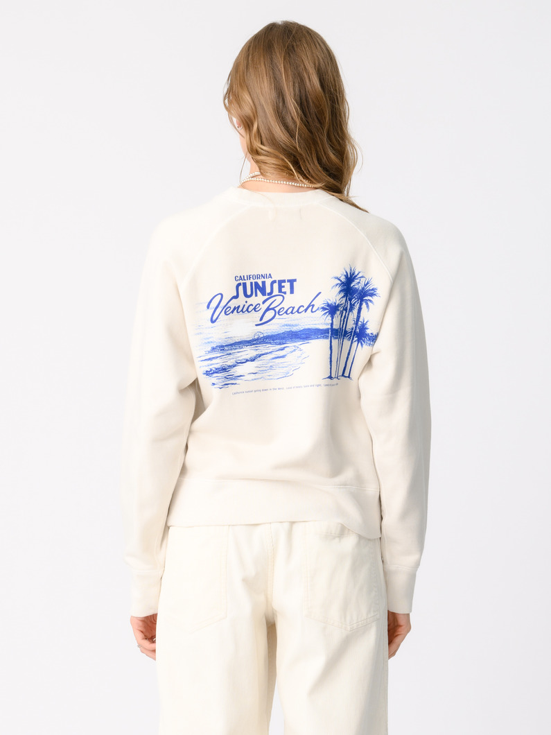 サンセットプリント スウェットトップ（アイボリー/ピンク