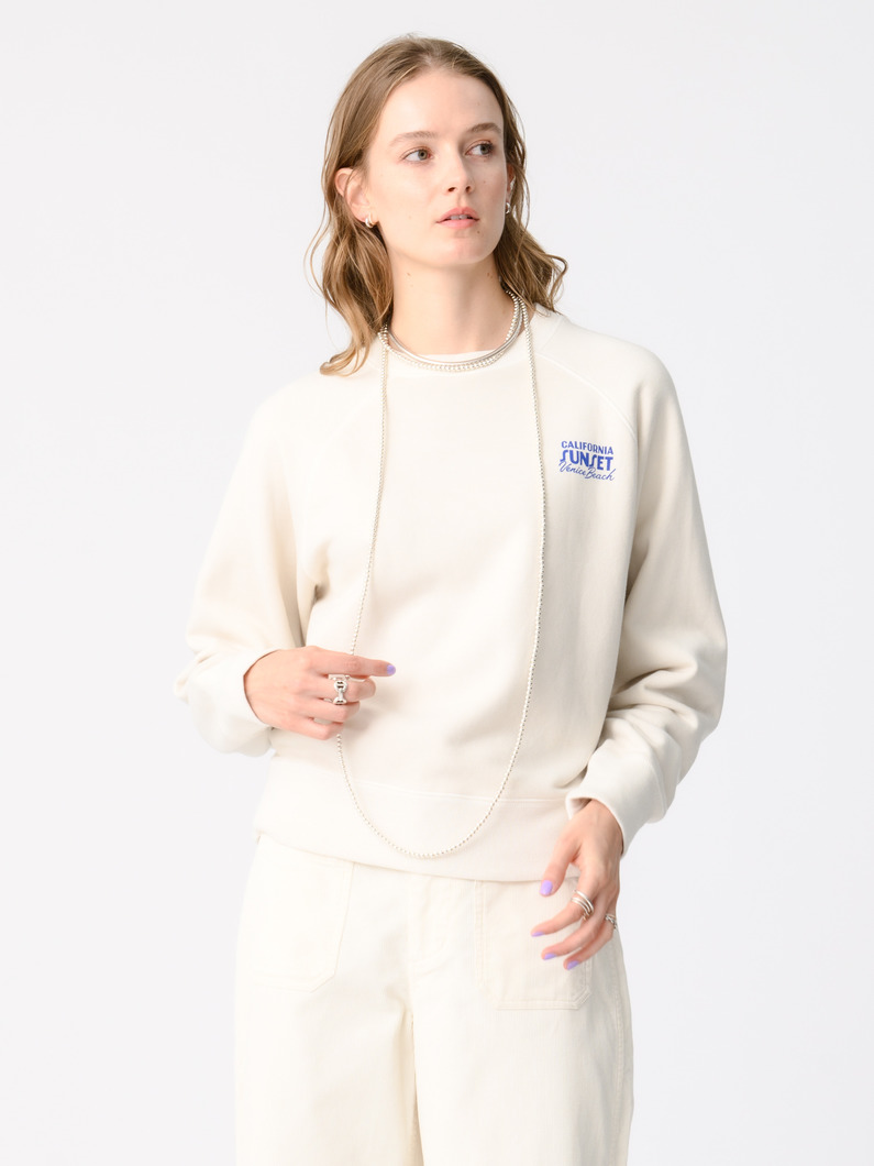 サンセットプリント スウェットトップ（アイボリー/ピンク） 詳細画像 ivory 2