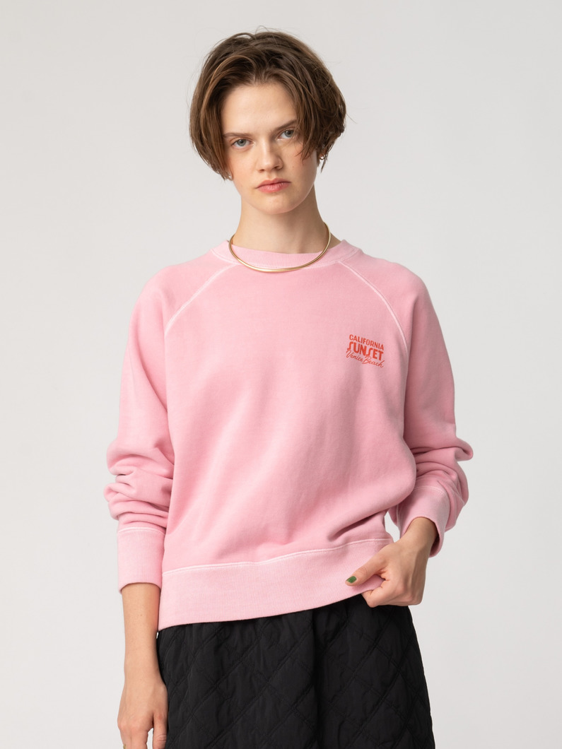 サンセットプリント スウェットトップ（アイボリー/ピンク） 詳細画像 pink 1