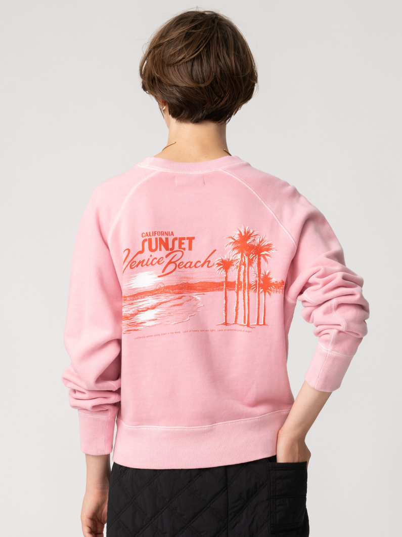 サンセットプリント スウェットトップ（アイボリー/ピンク） 詳細画像 pink 2