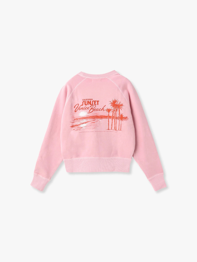 サンセットプリント スウェットトップ（アイボリー/ピンク） 詳細画像 pink 4
