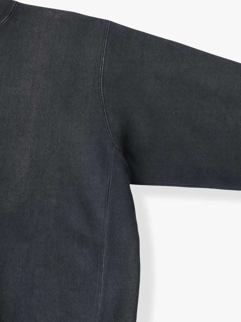 ビンテージ ハーフジップ リブカラー スウェットトップ 詳細画像 black 2