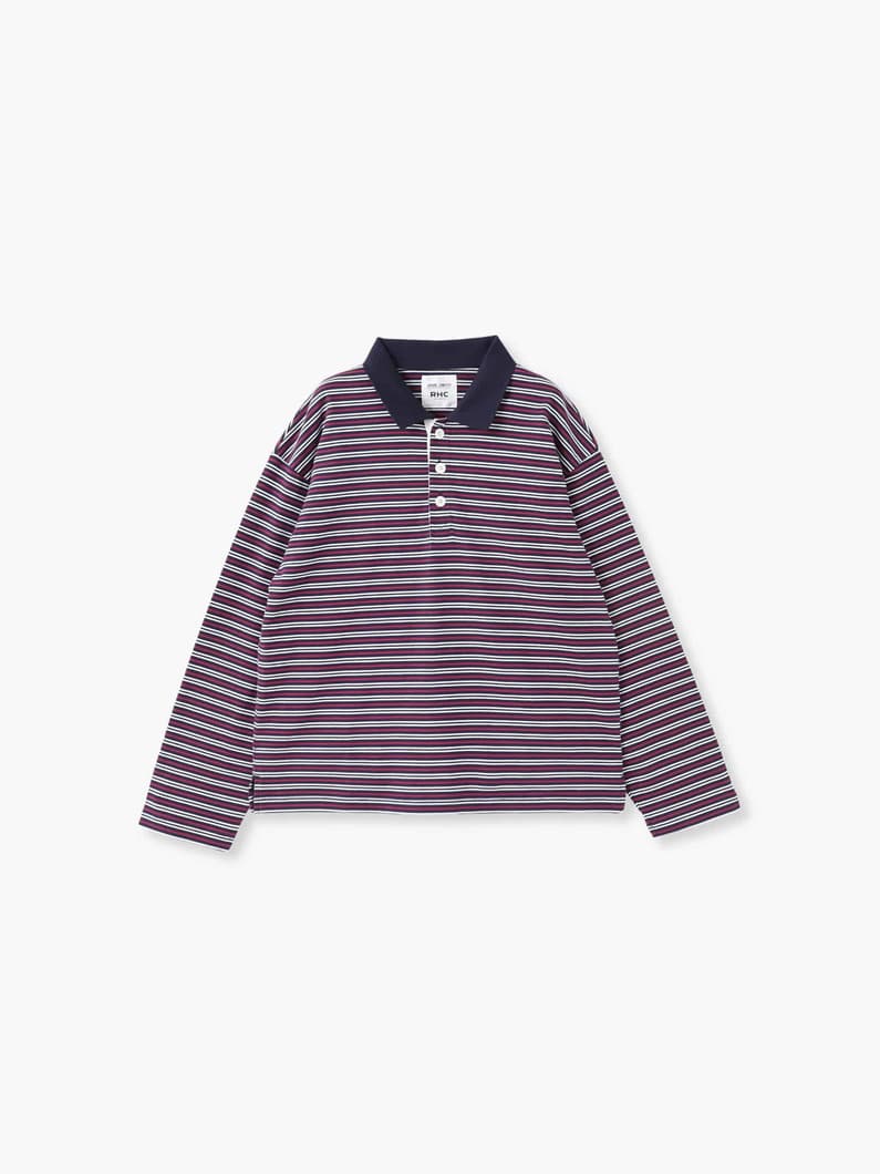 ラガーシャツ（バーガンディ/ネイビー） 詳細画像 navy 7