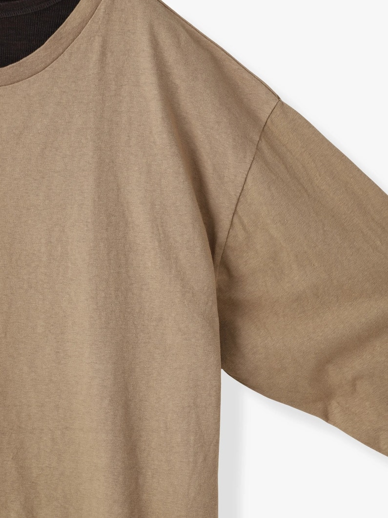 プレーティング リブ レイヤード ティー 詳細画像 beige 2