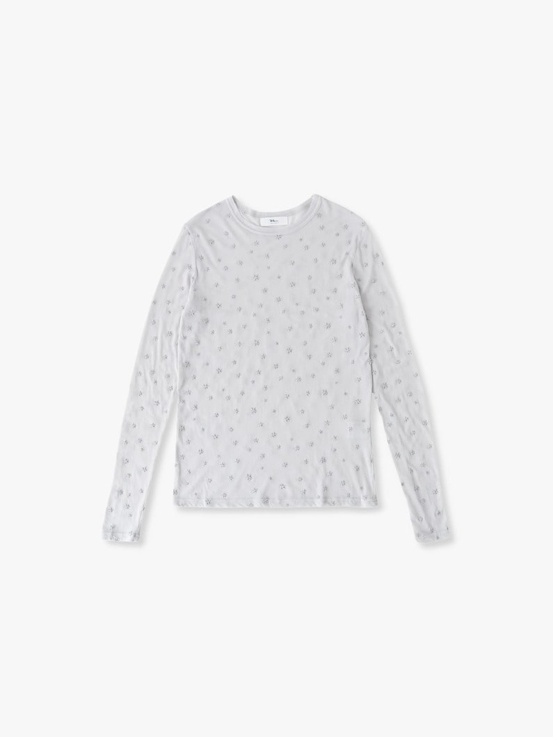 スター エンブロイダリー ガーゼ ロングスリーブティー 詳細画像 light gray 1