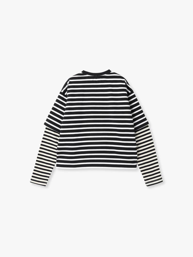 ストライプ レイヤード ロングスリーブティー 詳細画像 gray 1