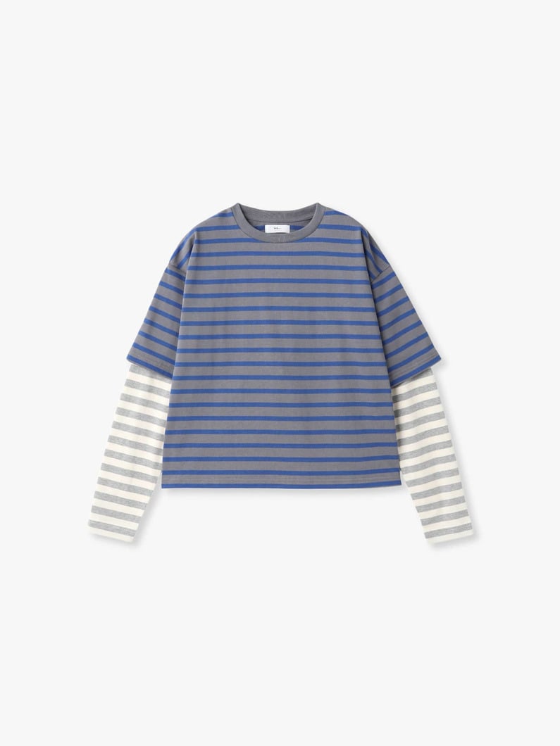 ストライプ レイヤード ロングスリーブティー 詳細画像 gray 5