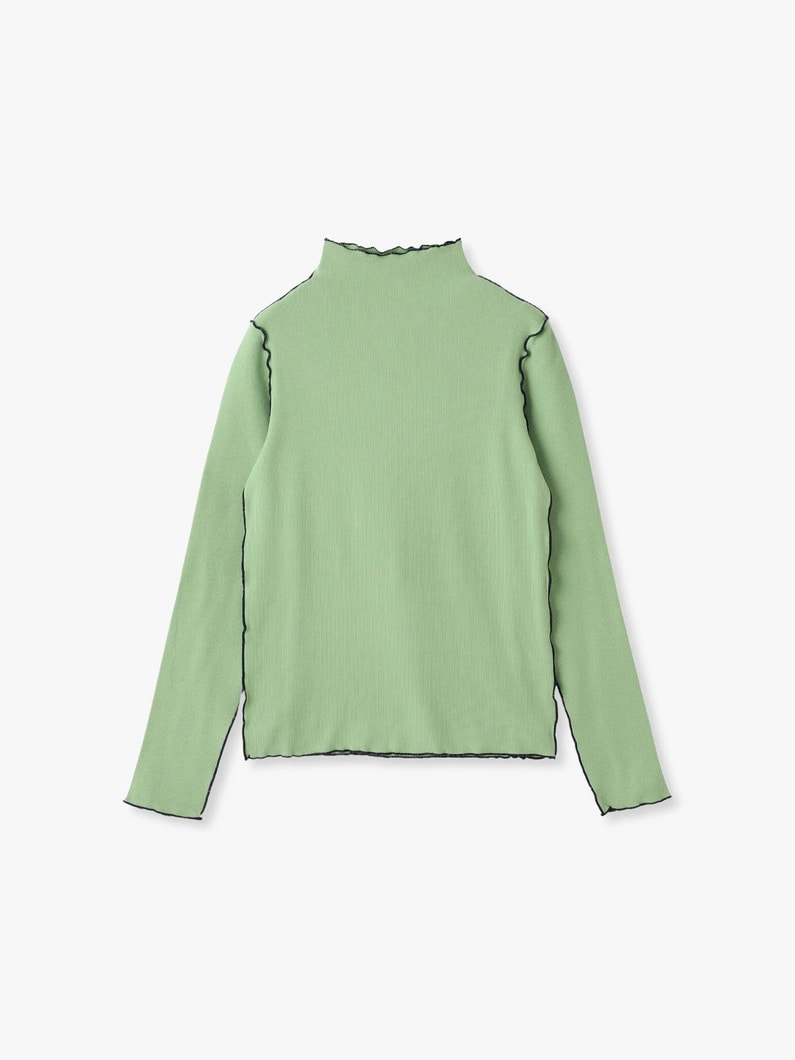 カラーステッチ メロウ リブトップス 詳細画像 green 4
