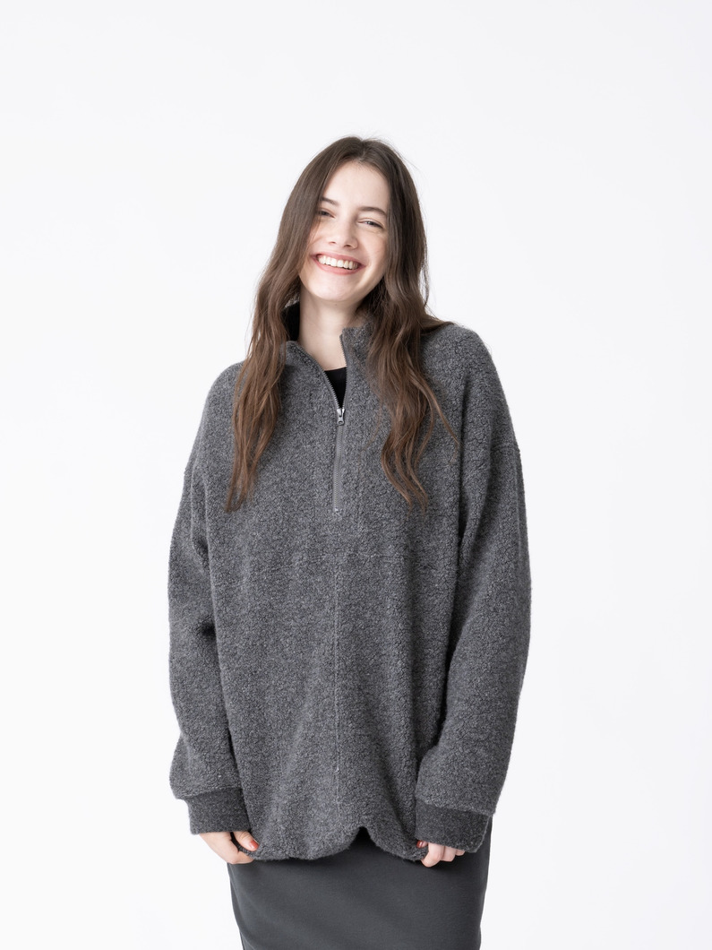 ウールボア ハーフジップ プルオーバー 詳細画像 charcoal gray 1