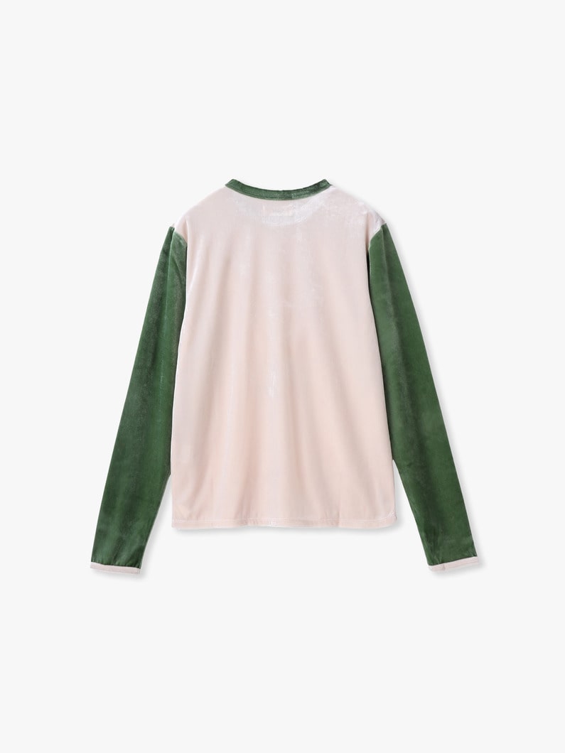バイカラー ベロア ロングスリーブティー 詳細画像 ivory 1