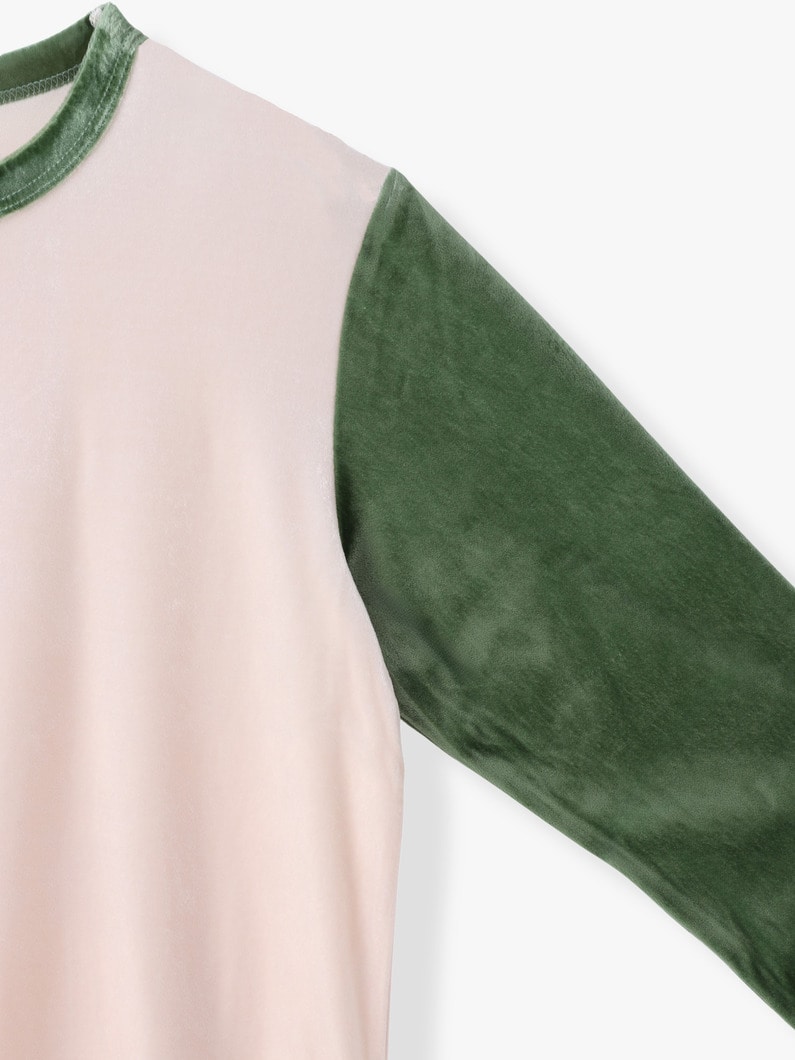 バイカラー ベロア ロングスリーブティー 詳細画像 ivory 2