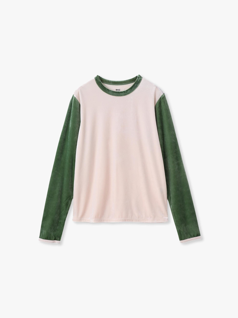 バイカラー ベロア ロングスリーブティー 詳細画像 ivory 3