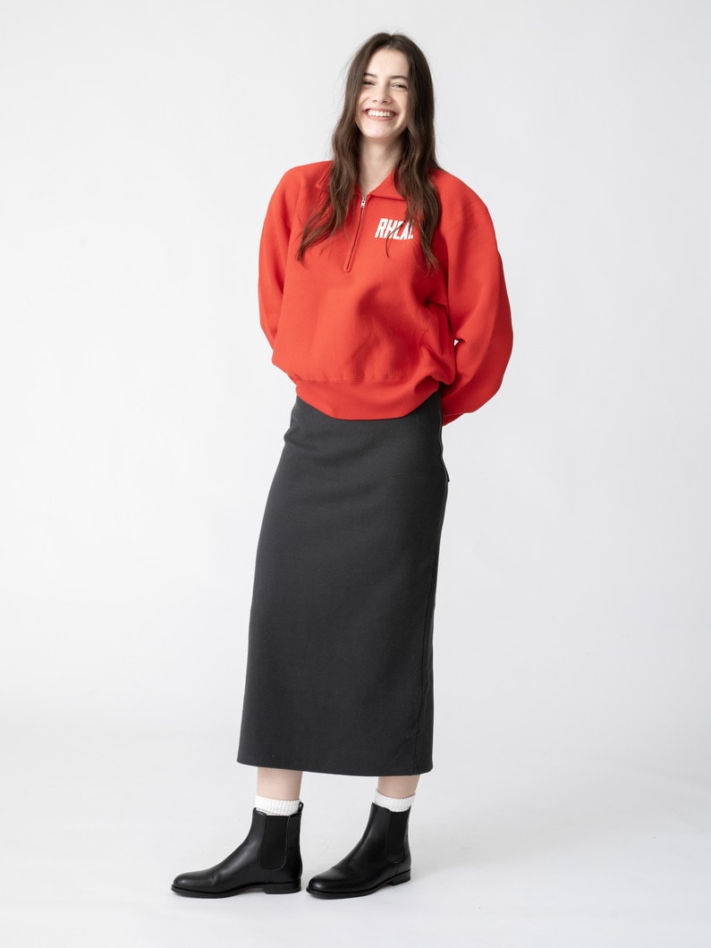 テリー フリース ハーフジップ プルオーバー（グレー/ライトグレー/ネイビー/レッド） 詳細画像 red 2