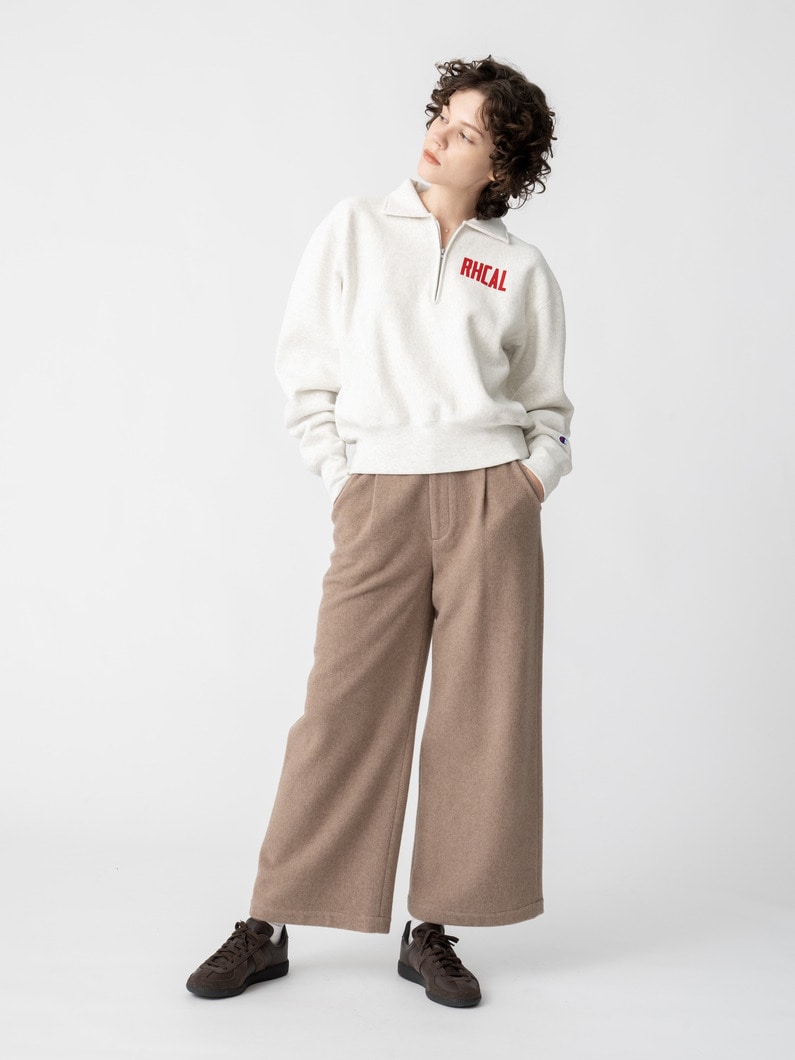 テリー フリース ハーフジップ プルオーバー（グレー/ライトグレー/ネイビー/レッド） 詳細画像 light gray 2