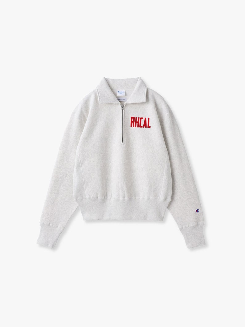 テリー フリース ハーフジップ プルオーバー（グレー/ライトグレー/ネイビー/レッド） 詳細画像 light gray 3