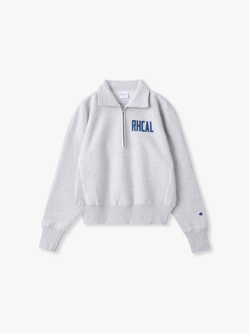 テリー フリース ハーフジップ プルオーバー（グレー/ライトグレー/ネイビー/レッド） 詳細画像 gray 3
