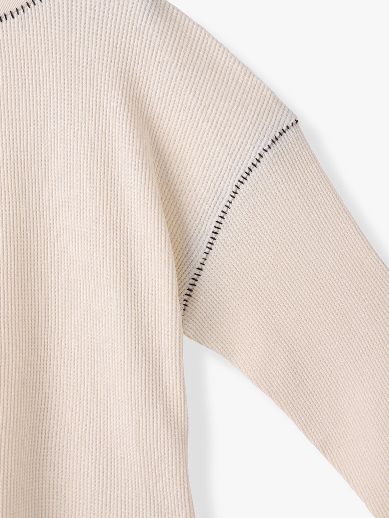 ブランケットステッチ ワッフル プルオーバー 詳細画像 ivory 2