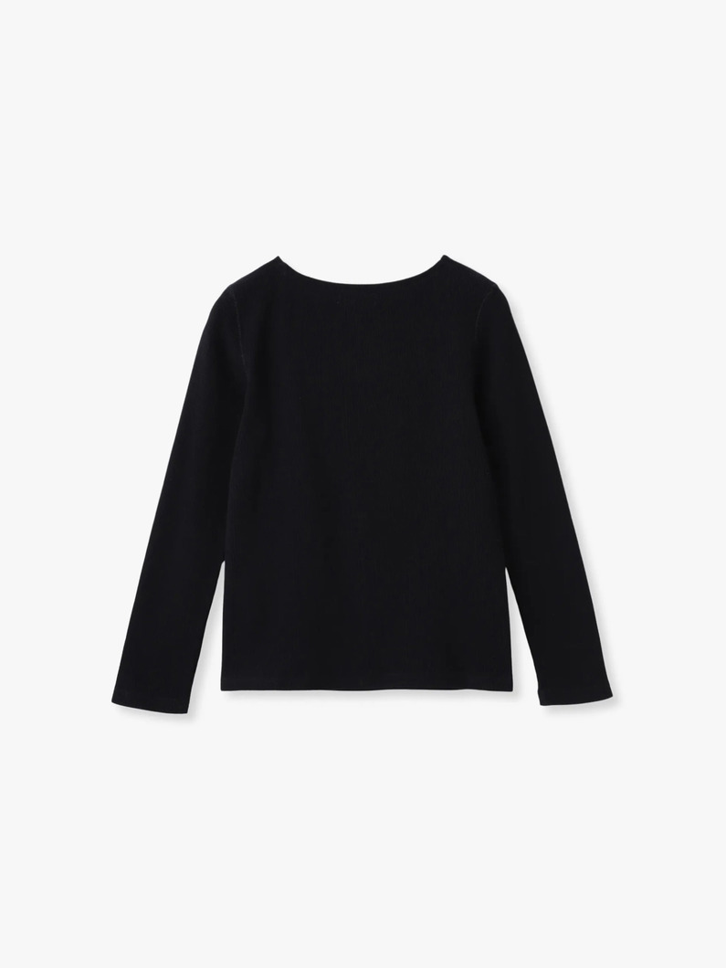 ワイドネック プルオーバー（ブラック/アイボリー） 詳細画像 black 1