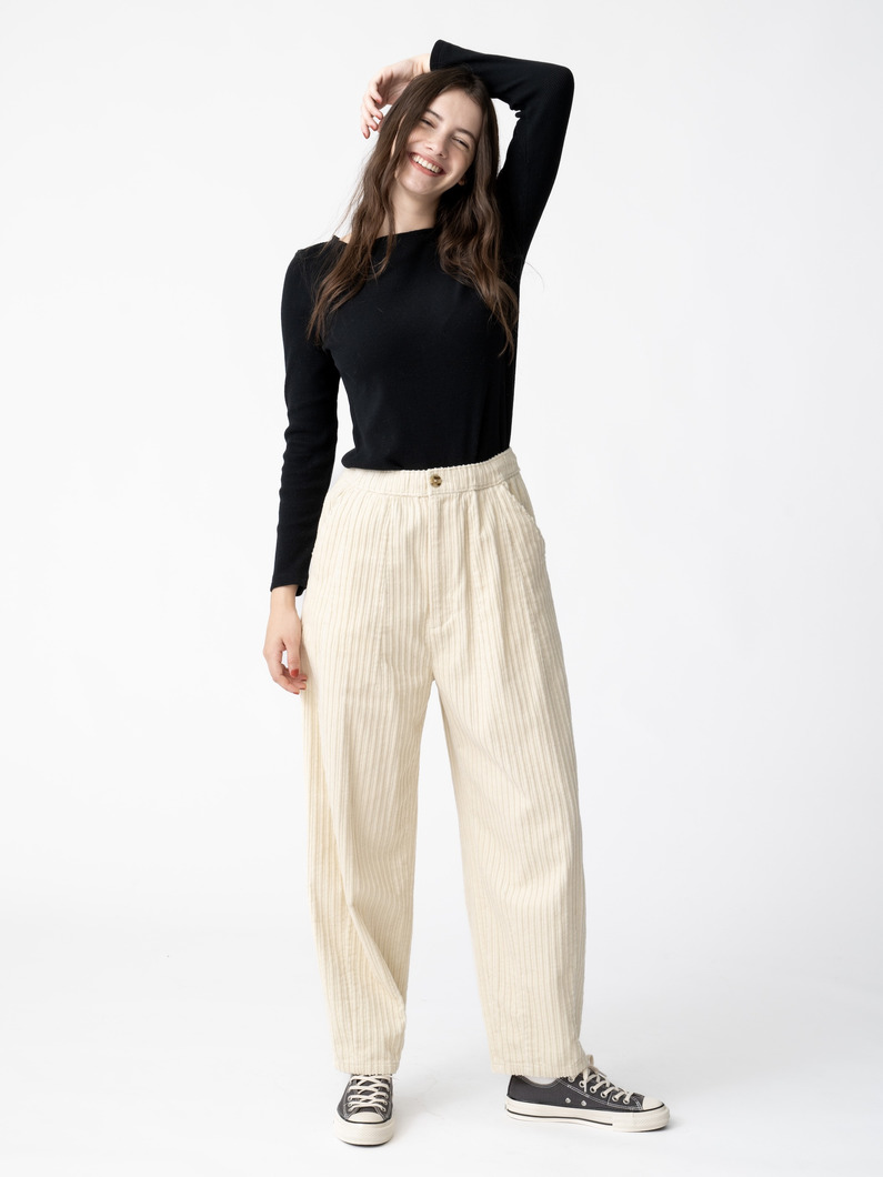 ワイドネック プルオーバー（ブラック/アイボリー） 詳細画像 black 2