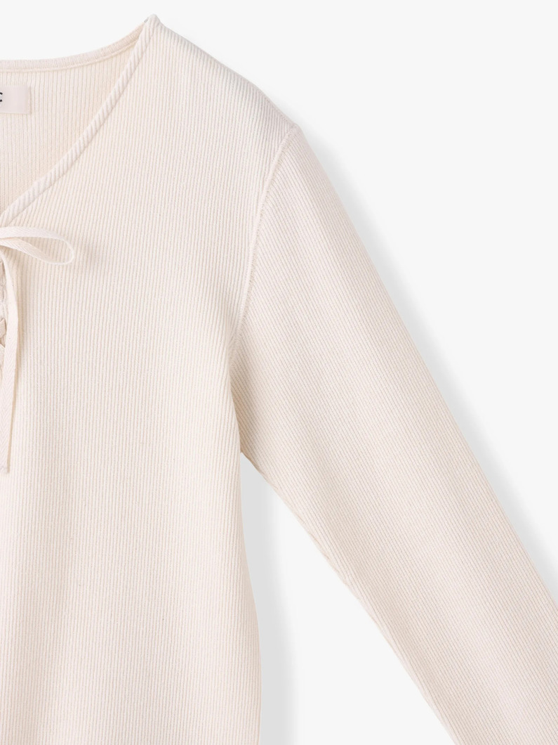 レースアップ プルオーバー（ブラック/アイボリー） 詳細画像 ivory 2