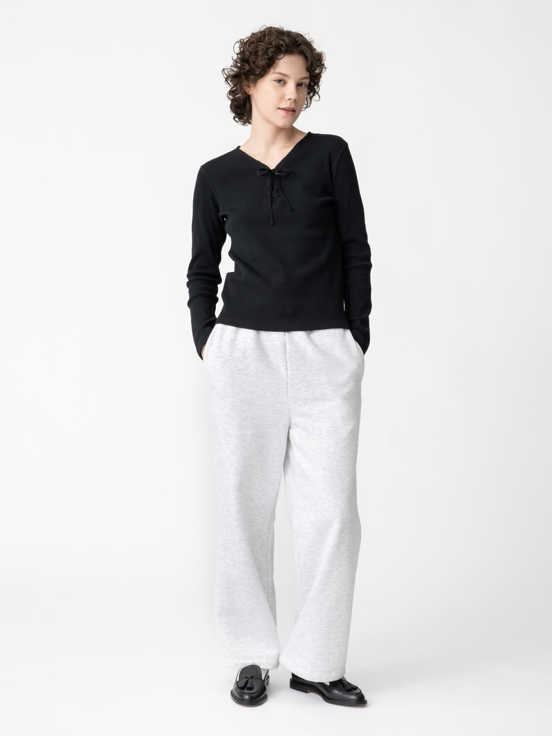 レースアップ プルオーバー（ブラック/アイボリー） 詳細画像 black 2