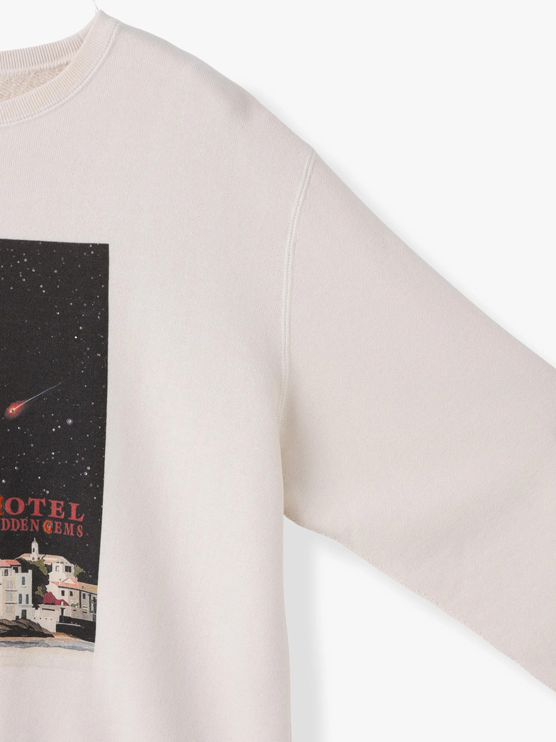 ビンテージ ホテルプリント スウェットトップ 詳細画像 ivory 2