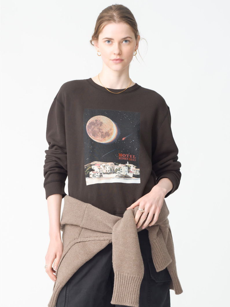 ビンテージ ホテルプリント スウェットトップ 詳細画像 black