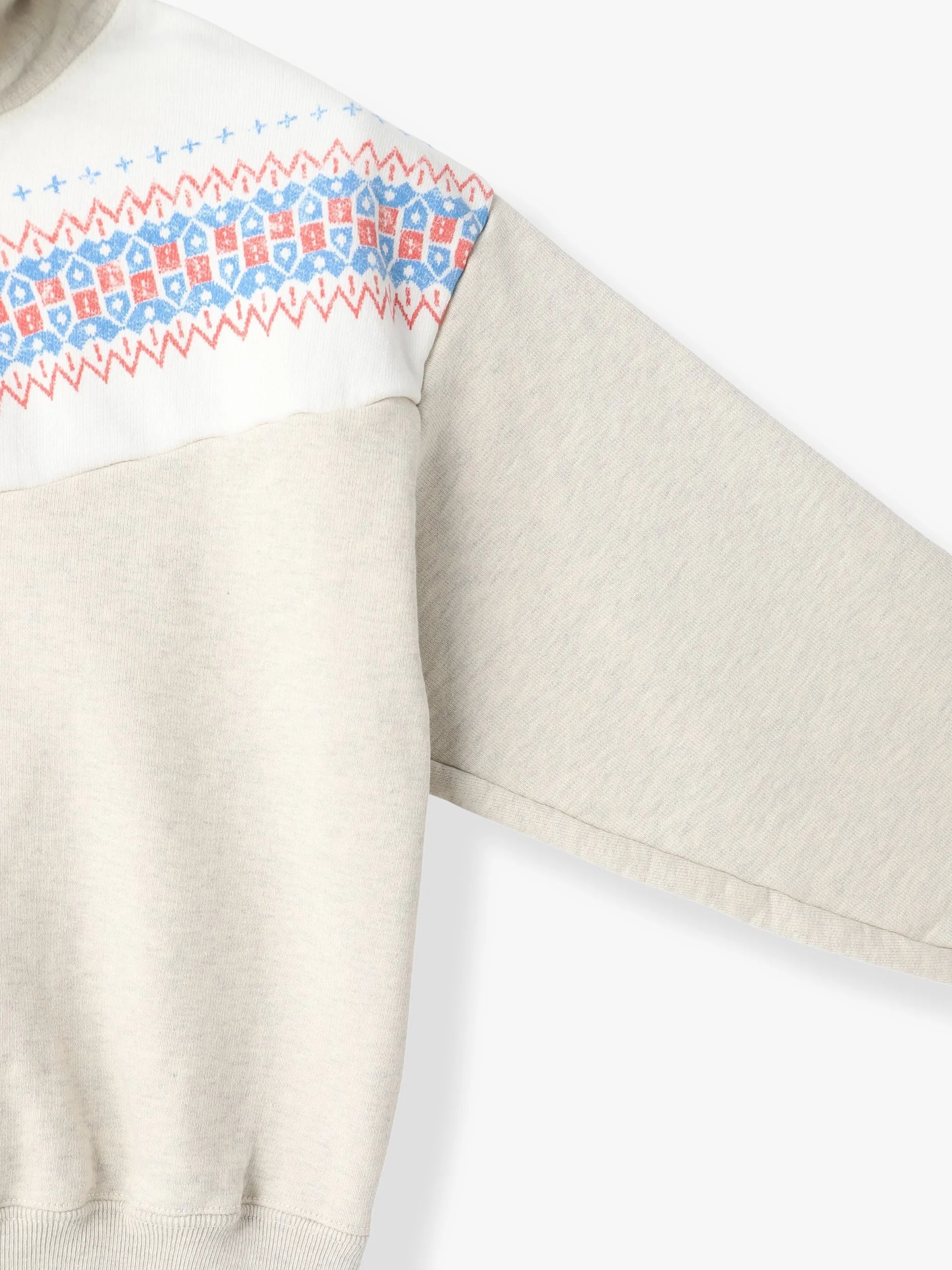 10/13まで最終値下☻rhc ロンハーマン ハーフジップ スウェット ハーフジップ スウェットトップ（オフホワイト/ブラウン/レッド