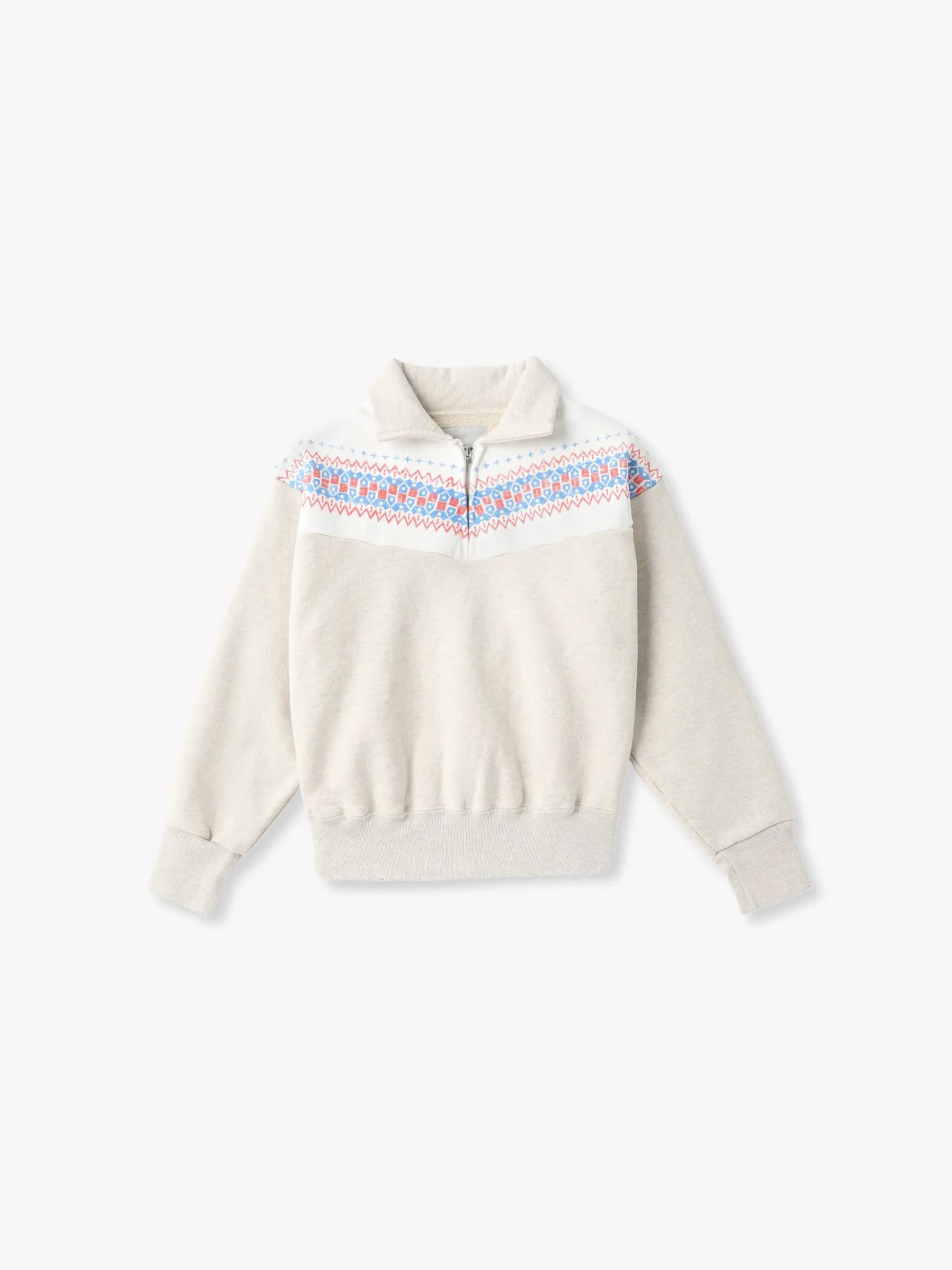 スノーフレーク ハーフジップ スウェットプルオーバー（グレー