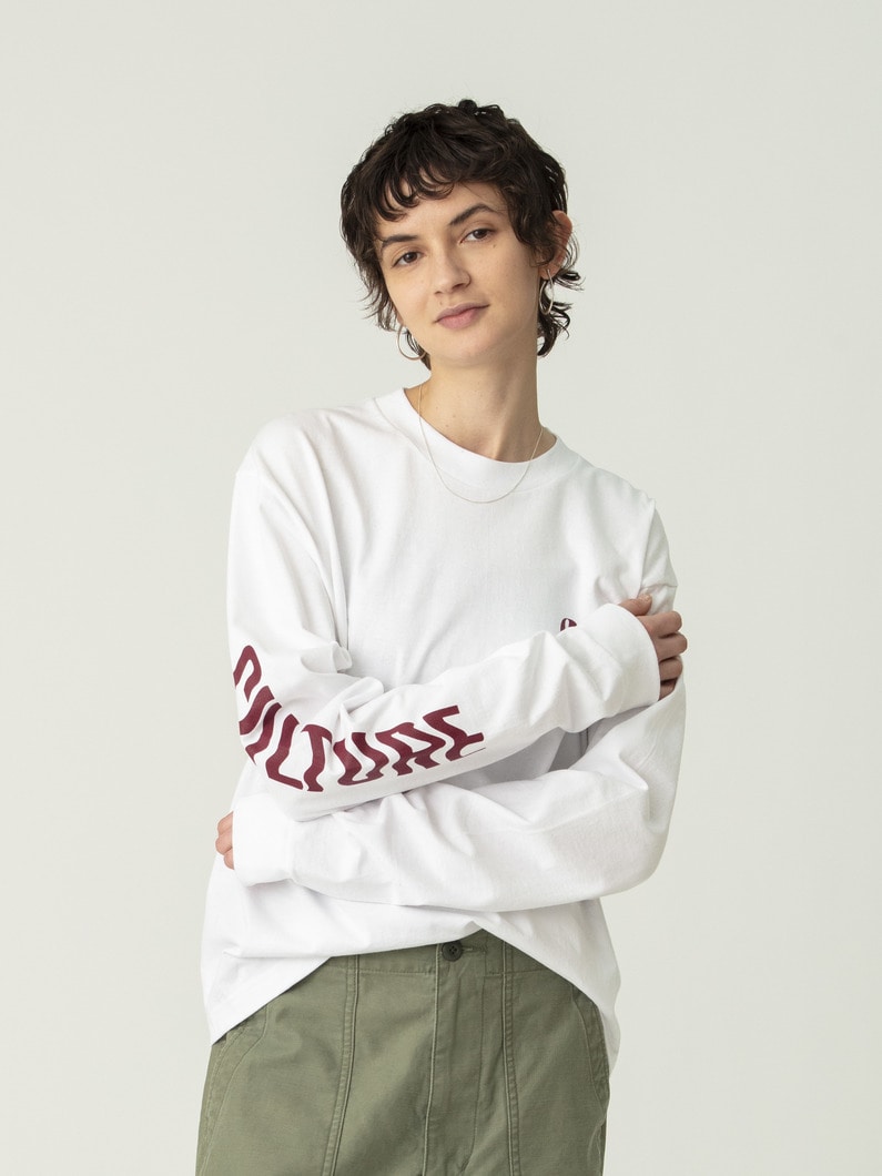 カルチャー プリント ロングスリーブティー 詳細画像 white 2