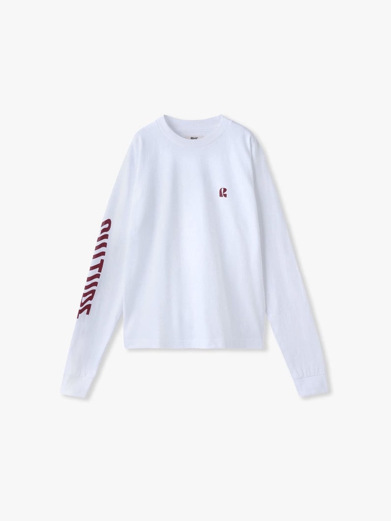 カルチャー プリント ロングスリーブティー 詳細画像 white 4