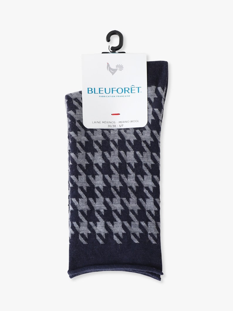 ハウンドトゥース ソックス 詳細画像 navy 2