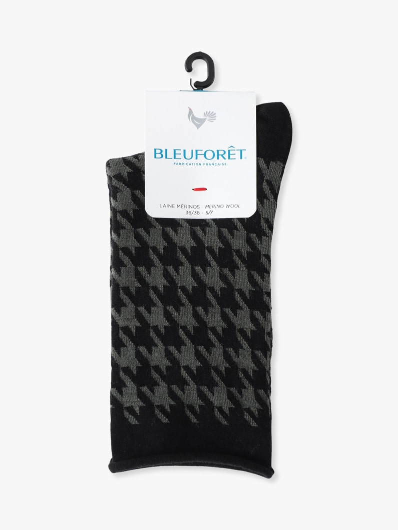 ハウンドトゥース ソックス 詳細画像 black 2