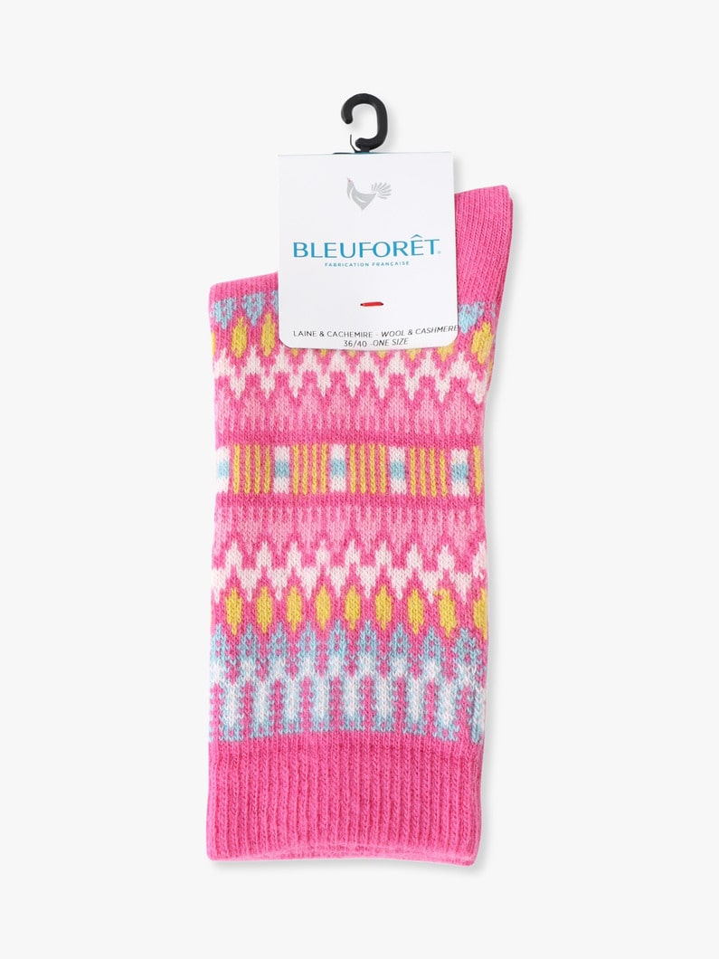 ノルディック ウール ソックス 詳細画像 pink 2