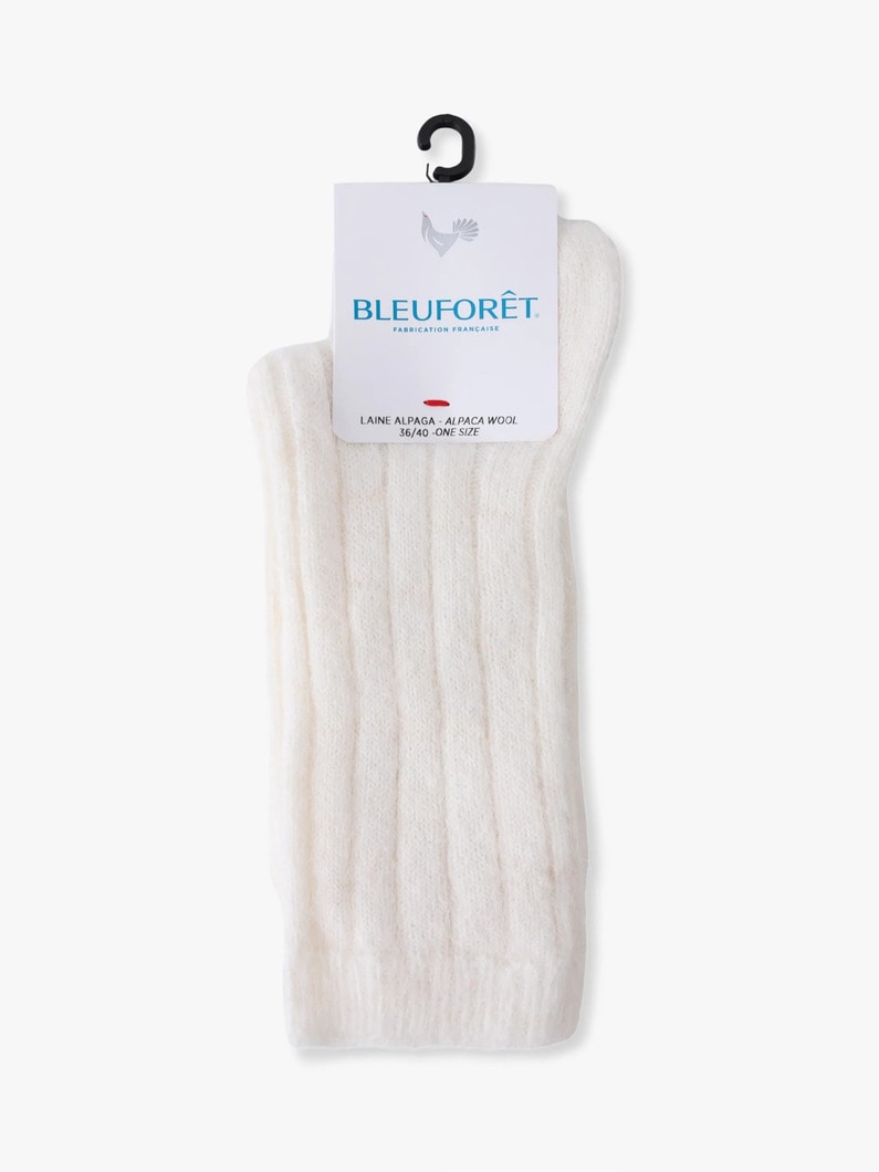 アルパカウール リブソックス 詳細画像 beige 2