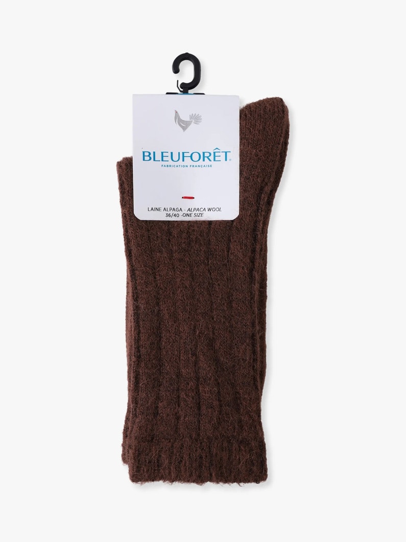 アルパカウール リブソックス 詳細画像 brown 2