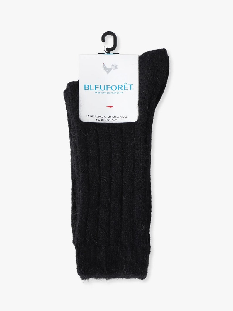 アルパカウール リブソックス 詳細画像 black 2