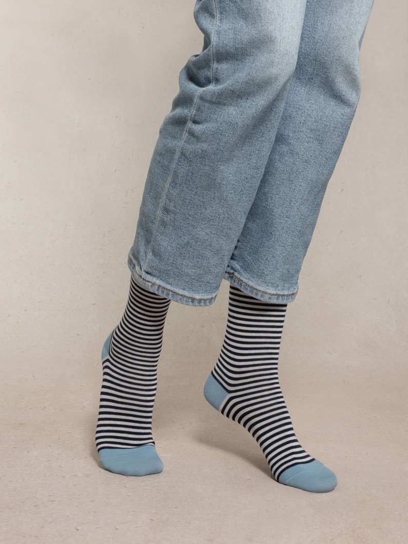 ストライプ ソックス 詳細画像 blue