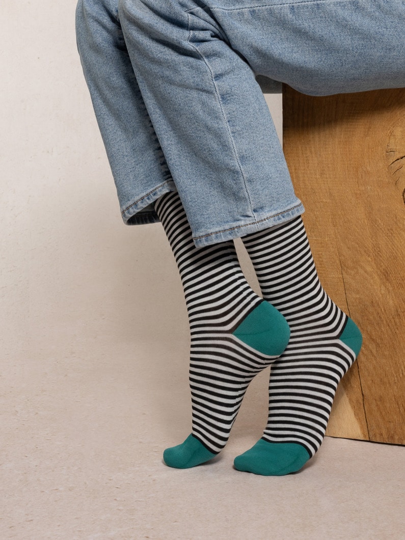 ストライプ ソックス 詳細画像 black